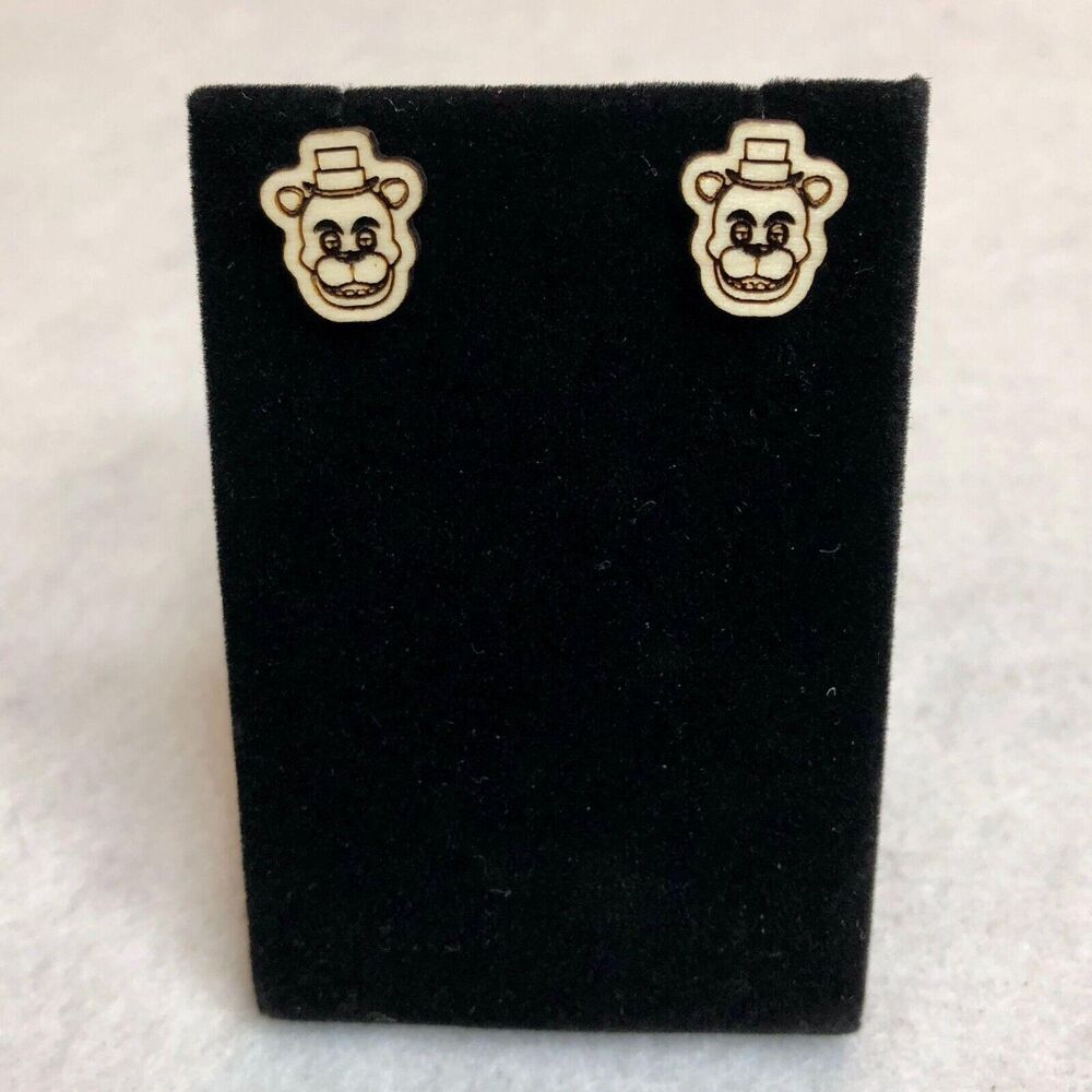 Five Nights at Freddy's Freddy Fazbear Wood Stud Earrings